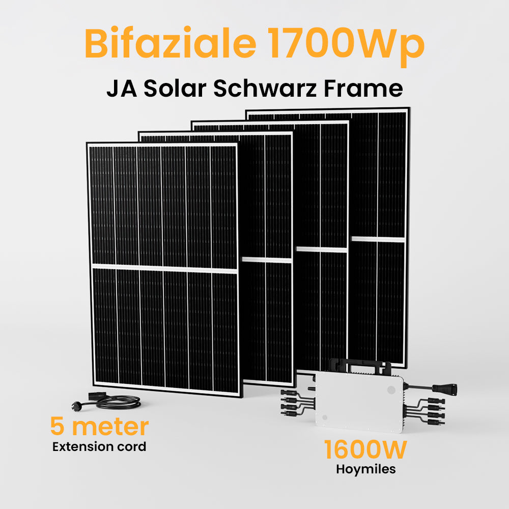 Mini-Solaranlage Hoymiles Wechselrichter 1600W, JA Solar Solarmodule 1740Wp