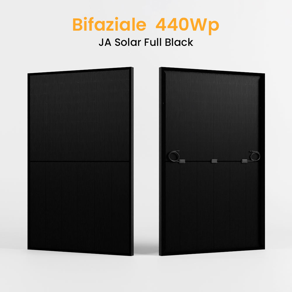 JA Solar 440Wp Full Black Paneel Bifaziale N-Doppelglas-Monomodul Solarmodul
