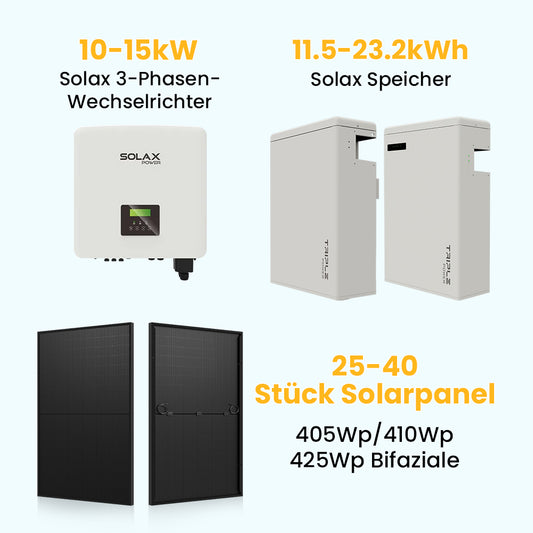 Solax Power T-BAT-SYS-HV-5.8 Speichersystem, 10-15kW / 11,5-23,2kWh / 25-40 stücke Solarmodule, 3-phasig