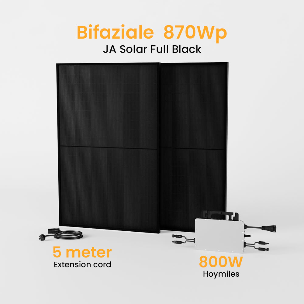 Balkonkraftwerk JA Solar Solarmodule 850/860/870/1700/1720/1740Wp,  Hoymiles Wechselrichter 800/1600W