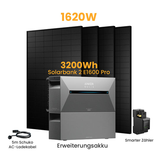 Anker Solix Solarbank 2 E1600 Pro 3200Wh Balkonkraftwerk Set