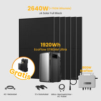 EcoFlow Stream Ultra All-in-One Speicher für Balkonkraftwerke, 6 Solarmodule, STREAM Mikro-Wechselrichter 800W