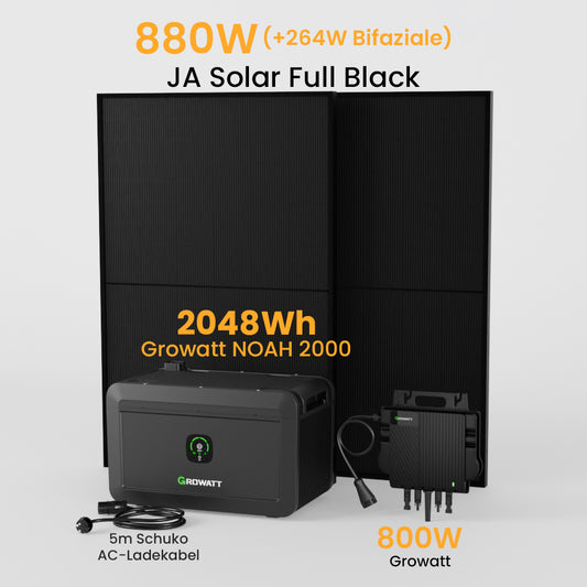 Growatt NOAH 2000 Balkonkraftwerk mit Speicher, 2048/4096Wh, 810/880/1620/1760W deal