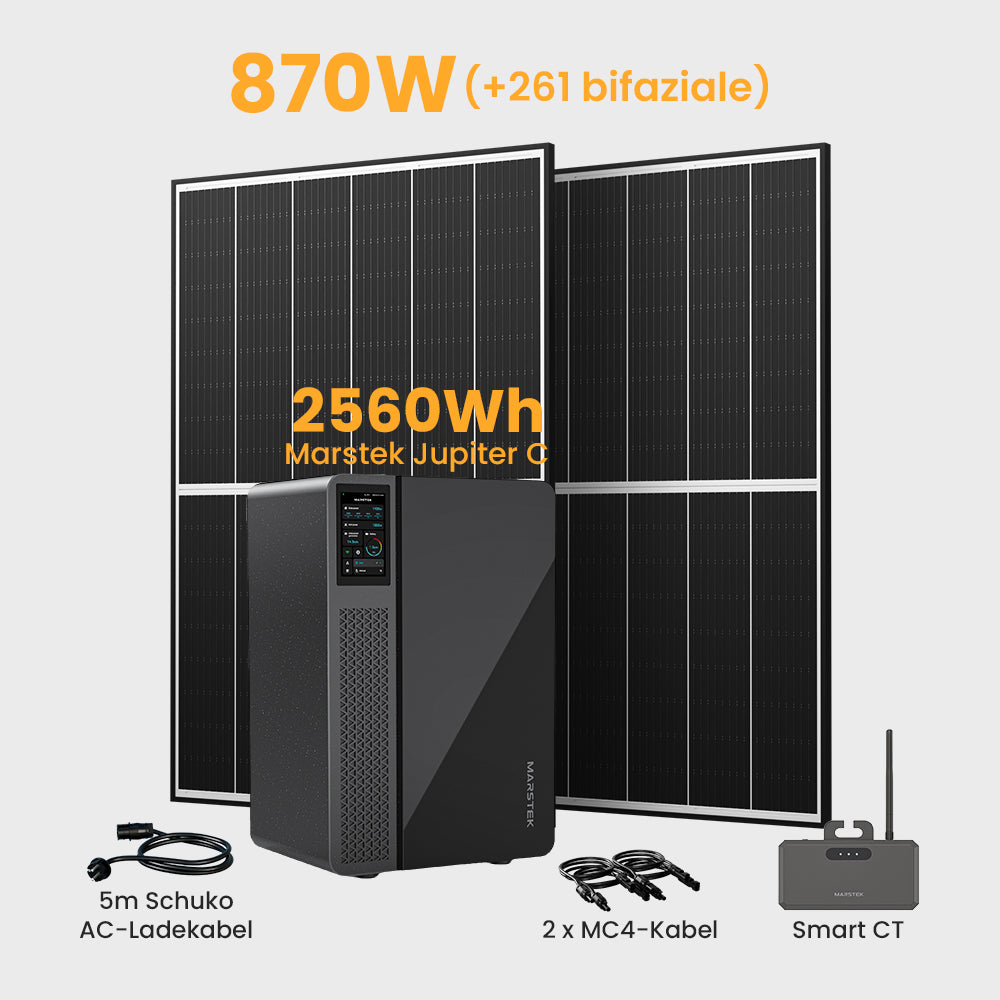 Marstek Jupiter C All-in-One Solarspeicher 2560Wh, 800W integriert Wechselrichter,  für Balkonkraftwerk