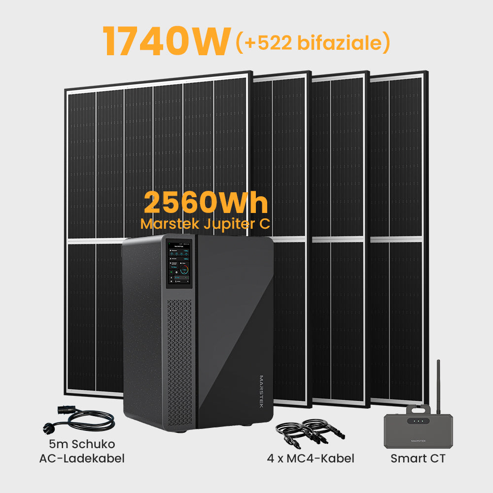 Marstek Jupiter C All-in-One Solarspeicher 2560Wh, 800W integriert Wechselrichter,  für Balkonkraftwerk