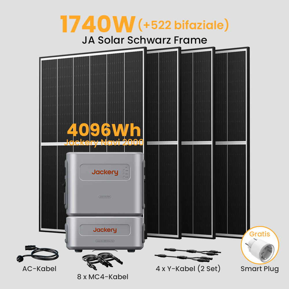 Jackery Navi 2000 Balkonkraftwerk mit Speicher, 2048-8192Wh Solarspeicher